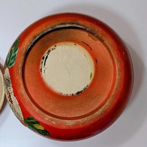 Ransburg 1930s Floral Ceramic Vintage Bean Pot with Lid - Picture 7 of 8